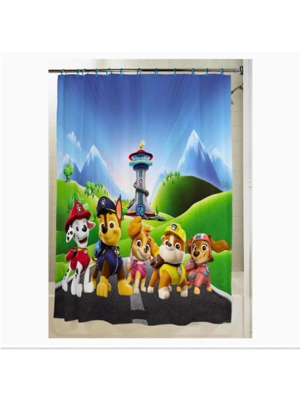 🆕 - PAW PATROL-13pc Shower Curtain & Ring Set. New in packaging